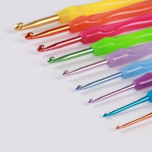 Набор крючков для вязания, d = 2-6 мм, 17 см, 9 шт, цвет разноцветный