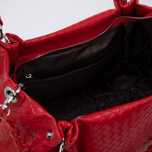 Сумка-мешок, отдел на молнии, наружный карман, длинный ремень, цвет красный