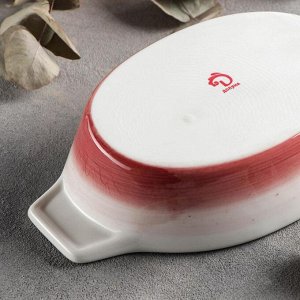 Форма для запекания из жаропрочной керамики овальная Доляна «Космос», 22,5?13?4,5 см, цвет красный