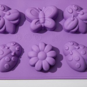 Форма для выпечки Доляна «Пыльца», 29x17 см, 15 ячеек, цвет розовый