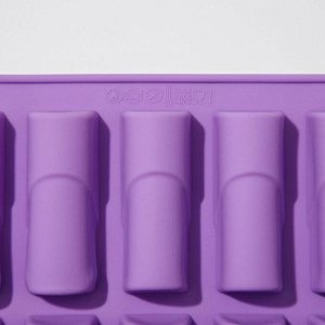 Форма для выпечки Доляна «Батончик», силикон, 30x17,5 см, 20 ячеек (6,5x2,5x2 см), цвет МИКС