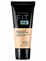 Тональный крем для лица Fit Me, Оттенок 105, Светло-Бежевый, 30 мл