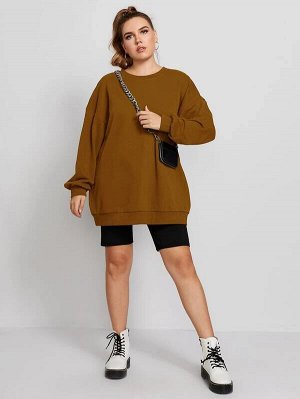 SheIn Однотонный пуловер Plus Size