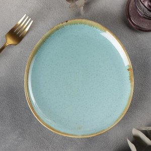 Тарелка десертная «Лазурит», 20,3?18,7?2,5 см, цвет голубой