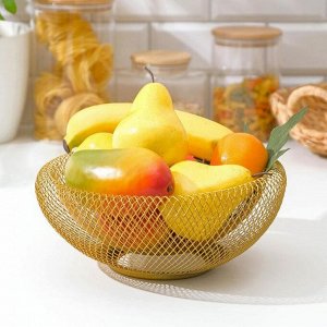 Ваза для фруктов «Сплетение», 25x25x10, цвет бронзовый