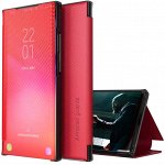 Красный. Чехол книжка карбон на телефон Samsung Galaxy