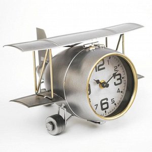 Часы настольные, серия: Транспорт,"Самолёт с двойными крыльями",15 х 20 см, d=10 см