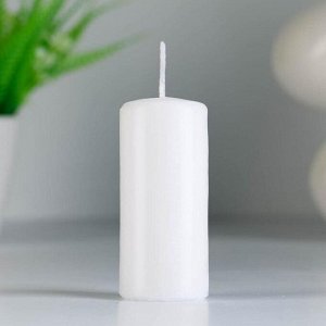 Набор свечей - цилиндров, 4х9 см, набор 2 шт, белая