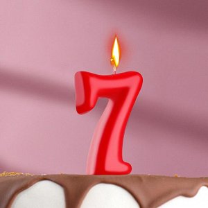 Свеча для торта цифра "Овал" "7", красная