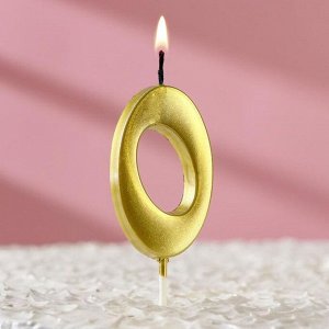Свеча в торт на шпажке «?Золотая коллекция», цифра "0", 5,5х3 см, металлик