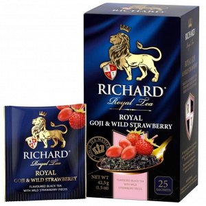 Чай RICHARD Royal Goji & Wild Strawberry 12*25пак (1/12) Черный
