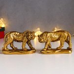 Сувенир полистоун &quot;Золотой тигр&quot; МИКС 5,5х3х11,2 см