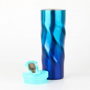 Термокружка "Мастер К", 500 мл, голубой, сохраняет тепло 8 ч, 7.8 х 7.8 х 22 см