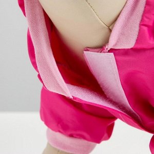Куртка-ветровка со светоотражающими полосками,  M (ДС 24-26 см, ОШ 28 см, ОГ 34-36 см), розовая 1637