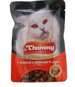 Влажный корм Chammy для кошек, лосось/форель в соусе, пауч