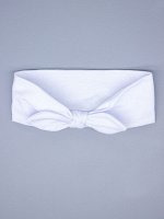 Повязка-солоха трикотажная для девочки однотонная, белый