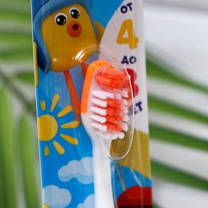 Зубная щётка детская Bambolina «МиМиМишки» мягка, с подушечкой для чистки языка, 4-8 лет