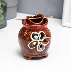 Аромалампа керамика "Колодец с цветком" пузатый вазон МИКС 11х9х9