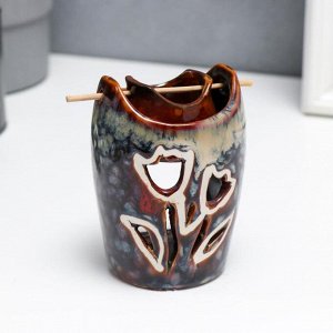 Аромалампа керамика "Колодец с тюльпанами" цилиндр МИКС 11х9х9 см