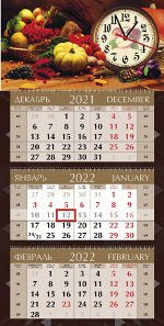3-СЕКЦИОННЫЙ КАЛЕНДАРЬ С ПОСТЕРОМ ИЗ ОБЪЕМНОГО ПЛАСТИКА С ЧАСАМИ