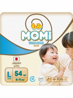 MOMI Ultra Care подгузники L (9-14 кг). 54  шт