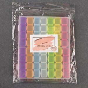 Органайзер для декора, 14 блоков, 4 ячейки, 21  17,5  2,7 см, разноцветный