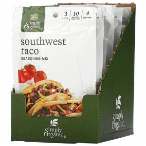 Simply Organic, Southwest Taco Seasoning Mix, 12 Packets, 1.13 oz (32 g) Each