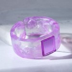 Кольцо из акрила &quot;Квадрат&quot;, цвет фиолетовый, безразмерное