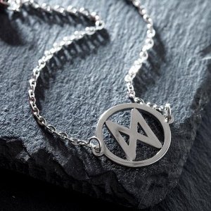 Браслет-оберег «Руны» исполнение желаний, цвет серебро, 17 см