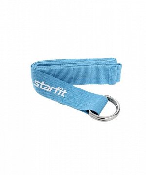 Ремень для йоги STARFIT Core YB-100 180 см, хлопок, синий пастель