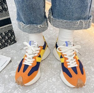 Женские кроссовки, цвет оранжевый/синий/желтый