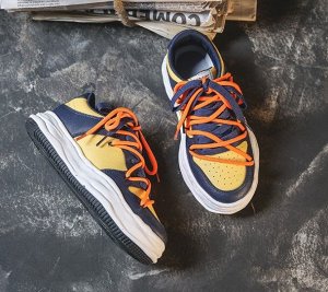 Женские кроссовки, цвет оранжевый/синий