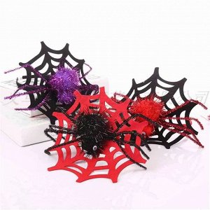 Ободок для волос пластик "фетровая паутина и паук"