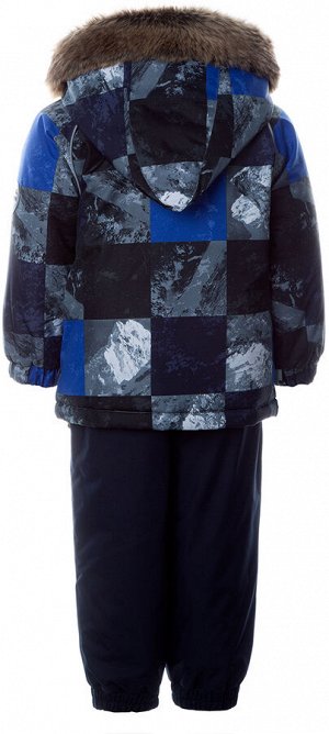 Комплект (куртка+полукомбинезон) для мальчика AVERY, синий с принтом/тёмно-синий