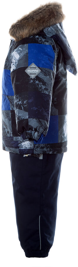 Комплект (куртка+полукомбинезон) для мальчика AVERY, синий с принтом/тёмно-синий