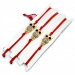 Браслет Gold and Silver Красная нить уп-3шт с Совой успех и процветание через мудрость