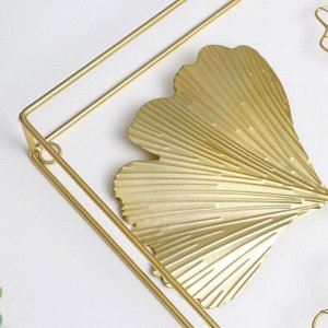 Сувенир настенный металл "Золотые листья - веера" 60х6х40 см