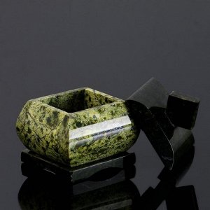 Шкатулка "Малый ларчик", 5х5х6 см, натуральный камень змеевик