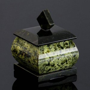 Шкатулка "Малый ларчик", 5х5х6 см, натуральный камень змеевик