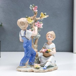 Сувенир керамика "Детишки у цветочного дерева" 25 см
