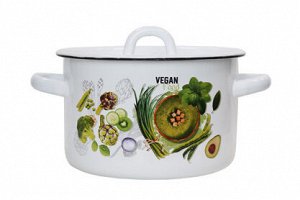 Кастрюля эмаль Веган 2,0л