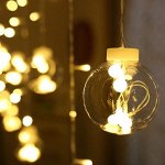 Светодиодная гирлянда бахрома-арка Шары, 3 м, 8 режимов, 136 LED, 16 шаров, свечение теплый белый