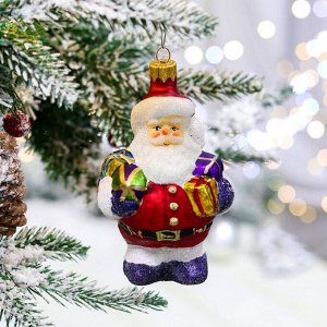 Ёлочная игрушка "Санта Клаус", 12 см, стекло