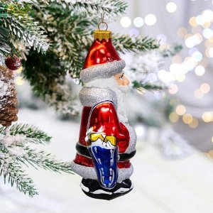 Ёлочная игрушка "Санта Клаус с подарками", 16.5 см, стекло