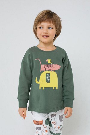 Пижама для мальчика Crockid К 1541 лесной мох + звери африки на сахаре