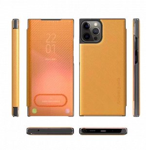 Желтый. Чехол книжка карбон на телефон iphone