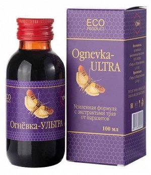 Концентрат "Огневка-Ультра" с экстрактами трав от паразитов, 100 мл, т. м. "ЖИВА" (302) (стекло)