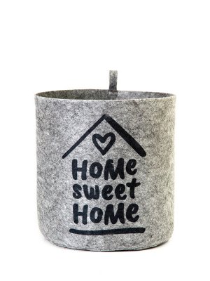 Органайзер для хранения "Кашпо"Home Sweet"Дом", светло-серый, 24х24х24см, 8л