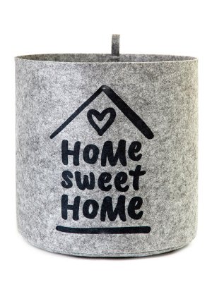 Органайзер для хранения "Кашпо"Home Sweet"Дом", светло-серый, 30х30х30см, 18л