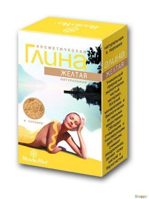 Глина желтая косметическая 100 г, "МедикоМед®", коробочка